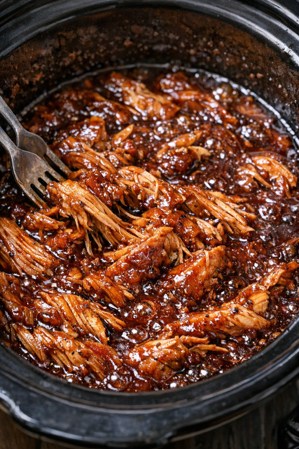 Slow cooker comfort chicken in burgundy glaze