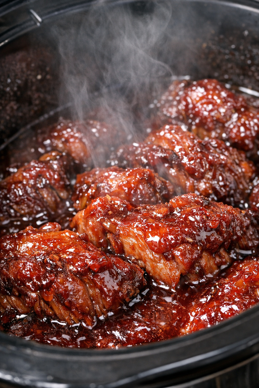 Slow cooker mid-summer supper in ruby sauce