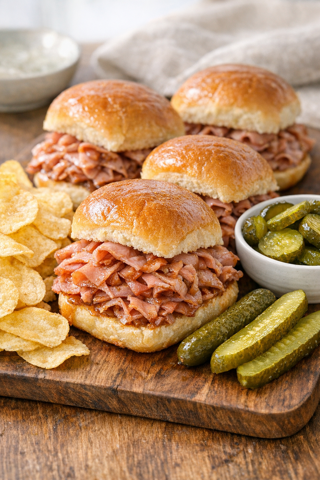 Plated ham sliders with sides