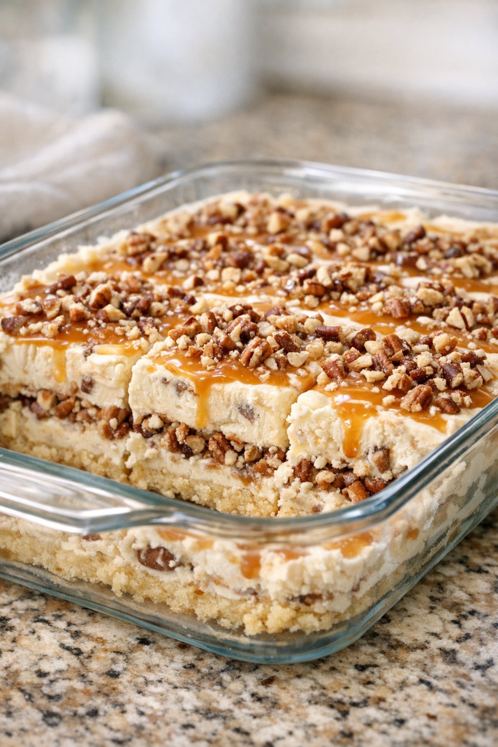 Frozen bars variation with chopped toasted pecans