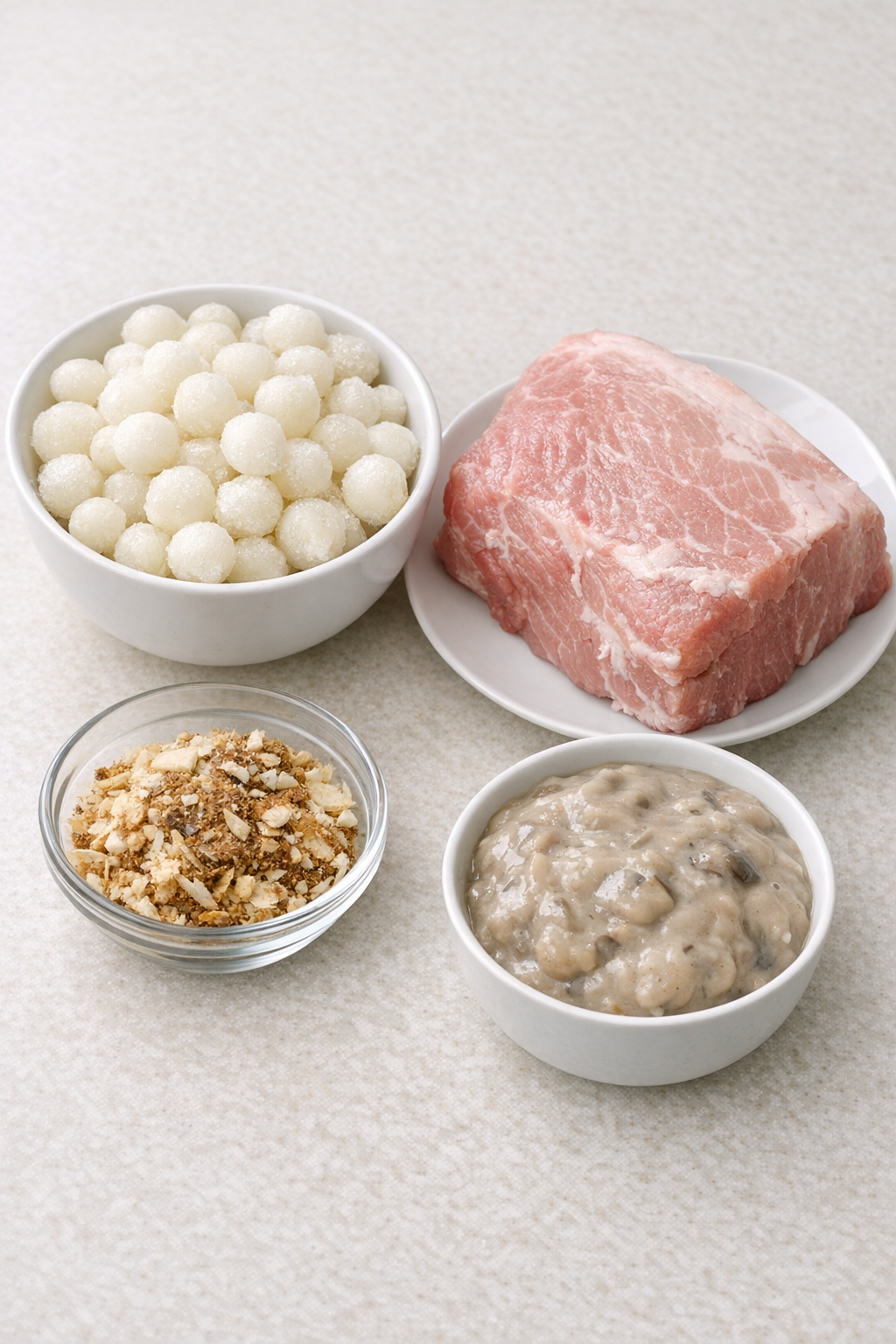 Main ingredients for slow cooker onion pork