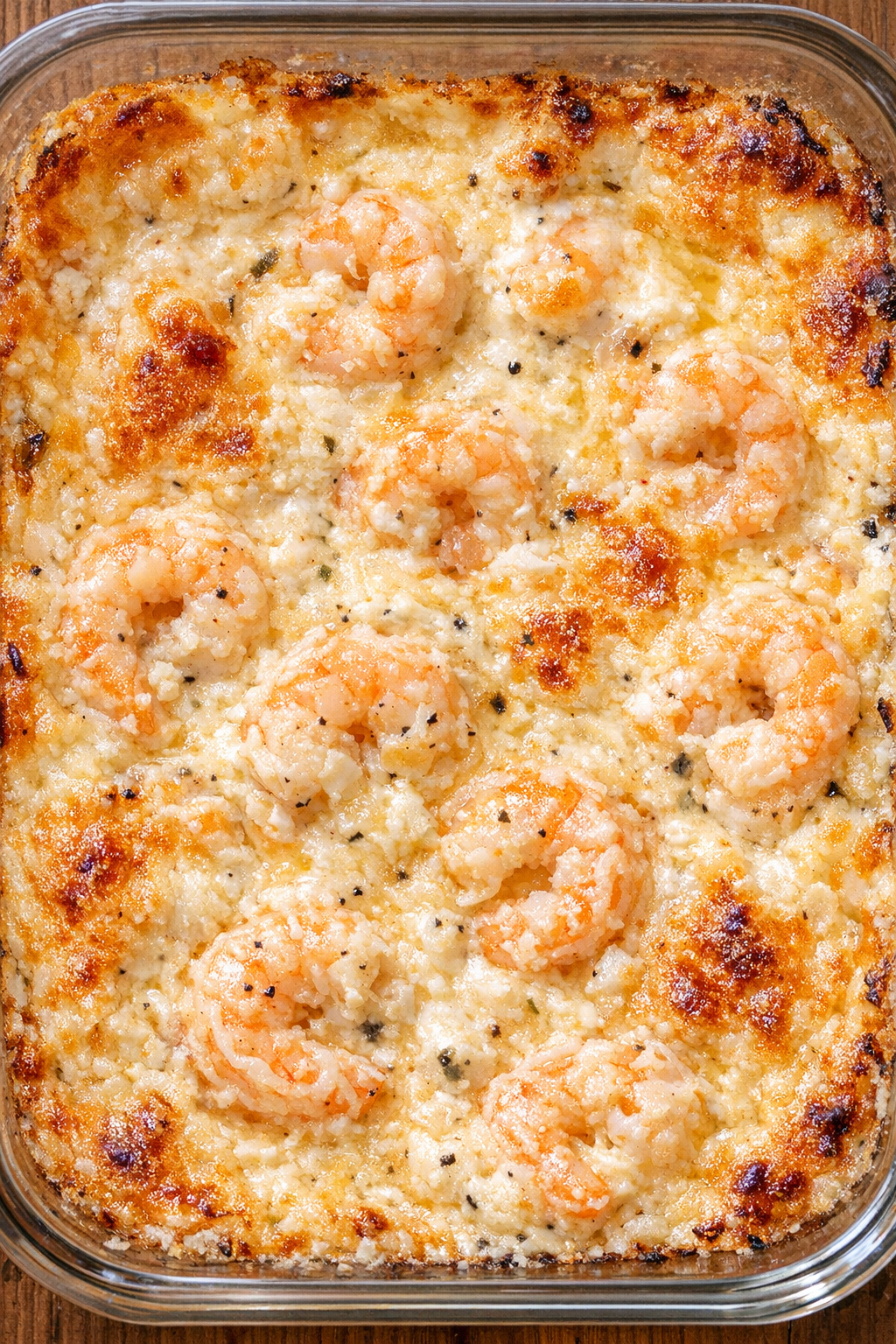 Southern baked shrimp dip fresh from the oven