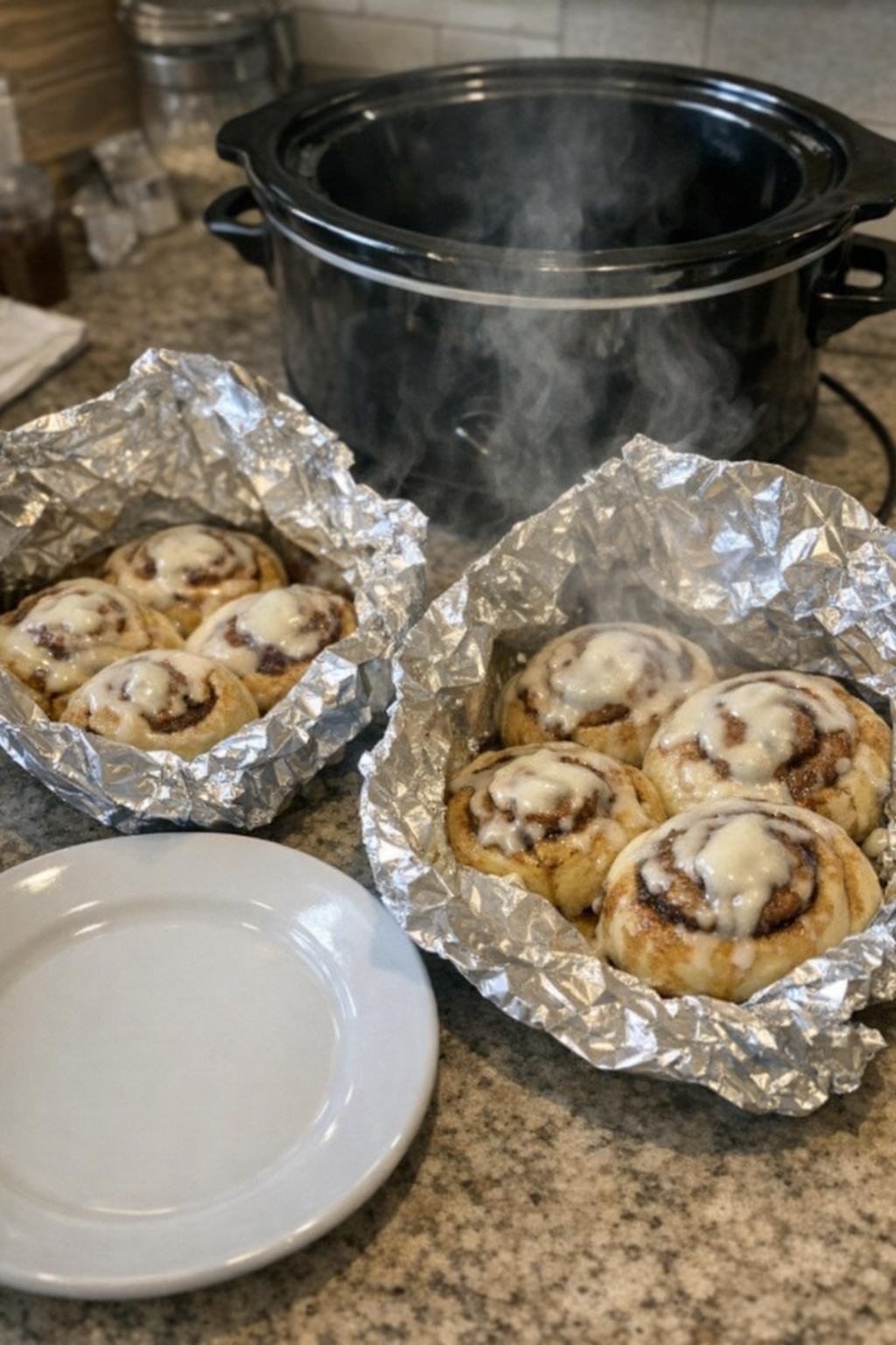 Cinnamon roll packets with cream cheese glaze for Christmas morning