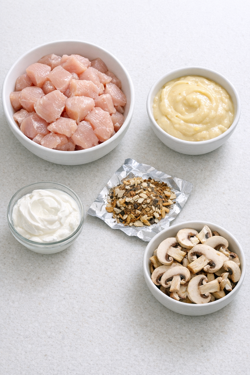 Main ingredients for slow cooker chicken