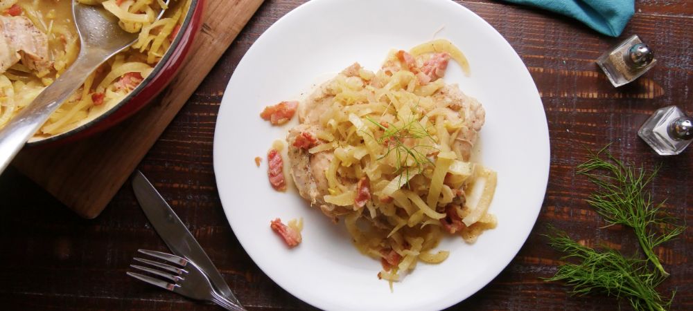 Low Carb Chicken With Fennel And Bacon  Recipe and Video