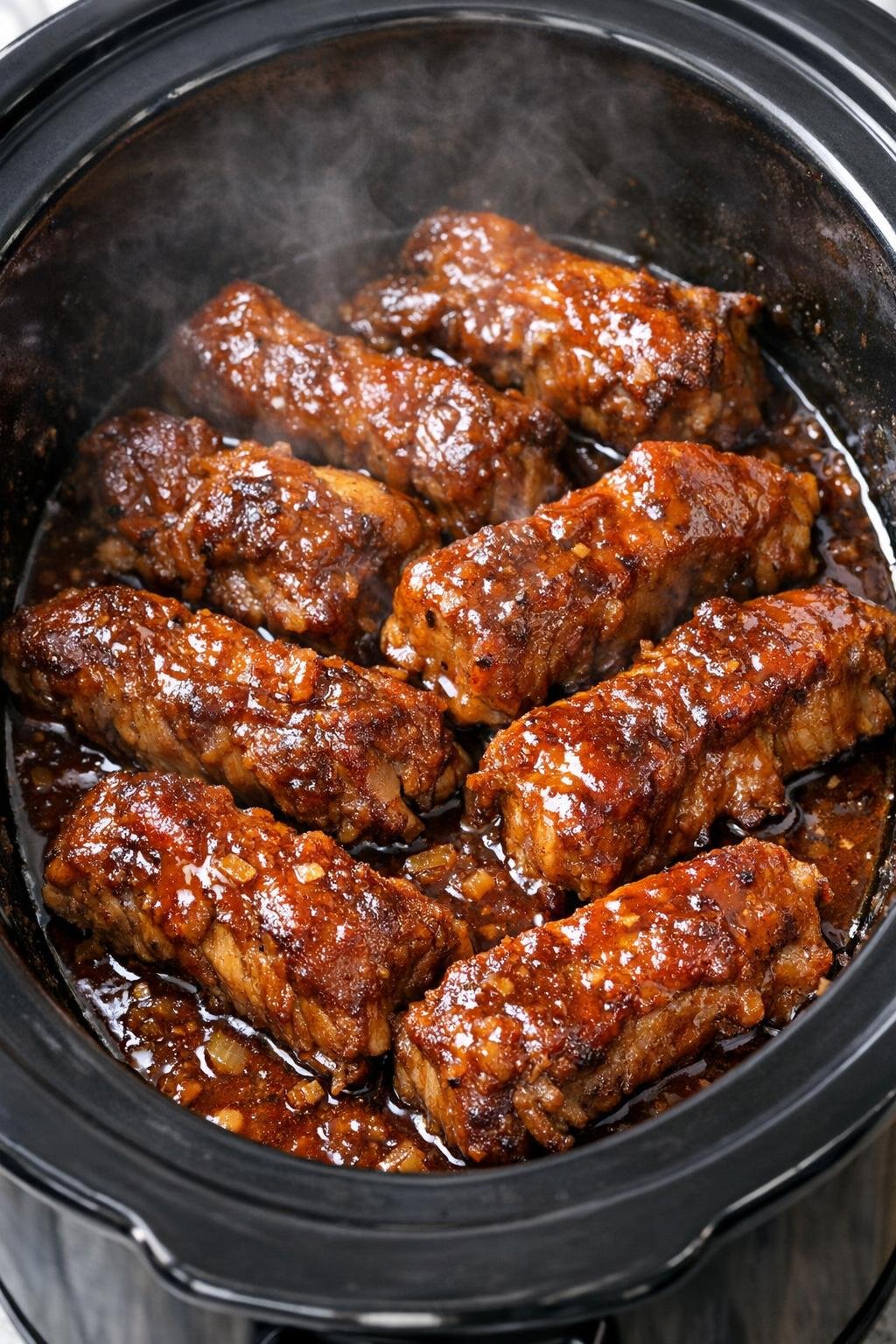 Mals gegaarde varkensribbetjes uit de slowcooker