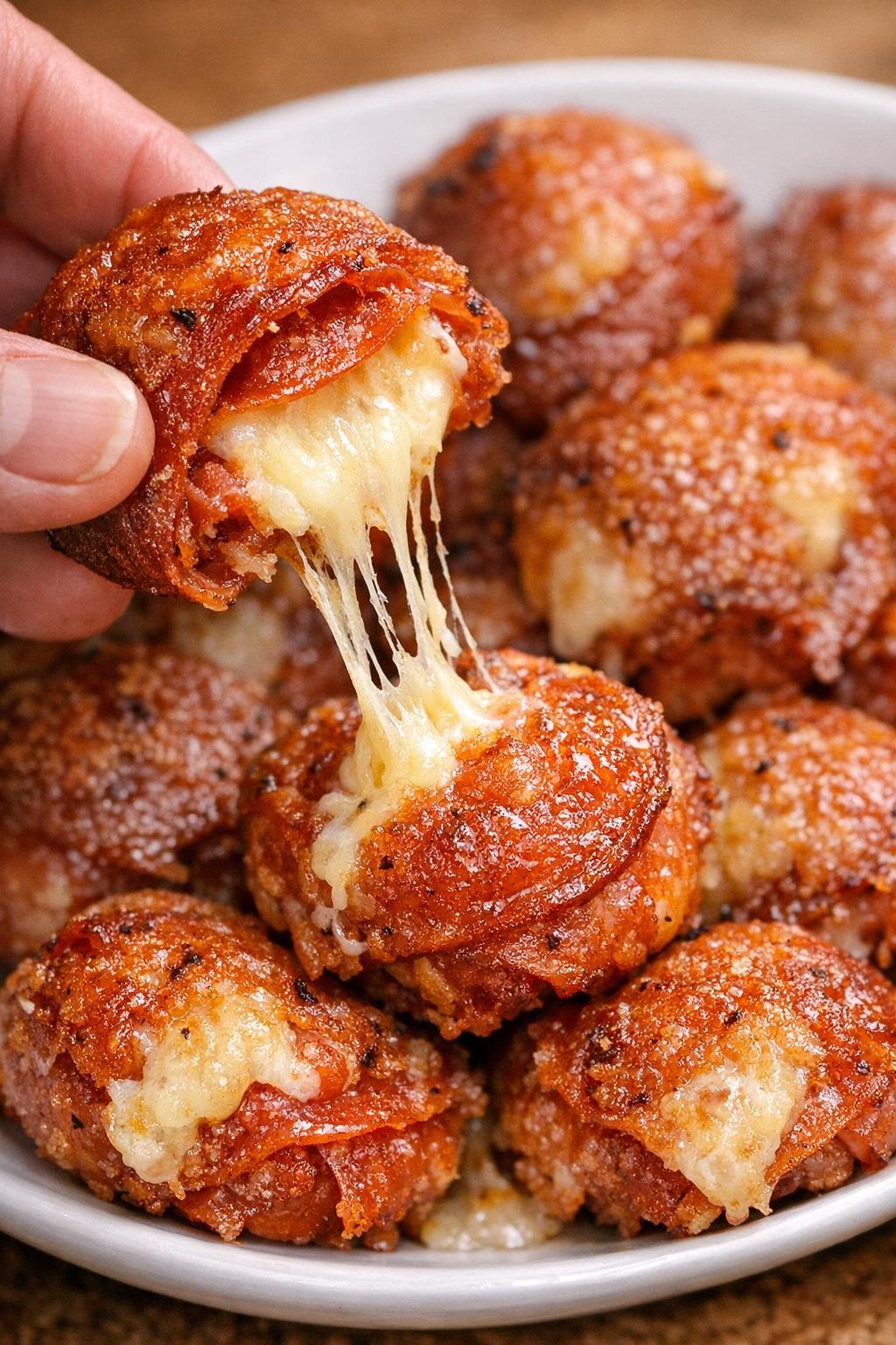 Low carb pepperoni chandler bombs on a serving platter