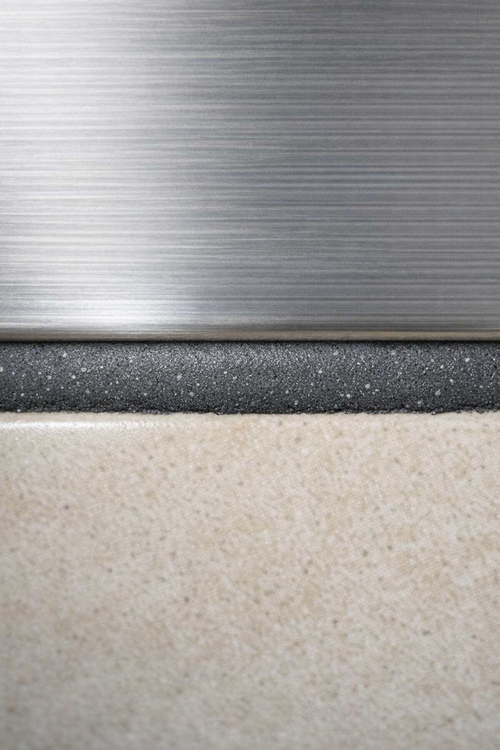 Finished repair with smooth heat-resistant chalk grout in a neat narrow joint