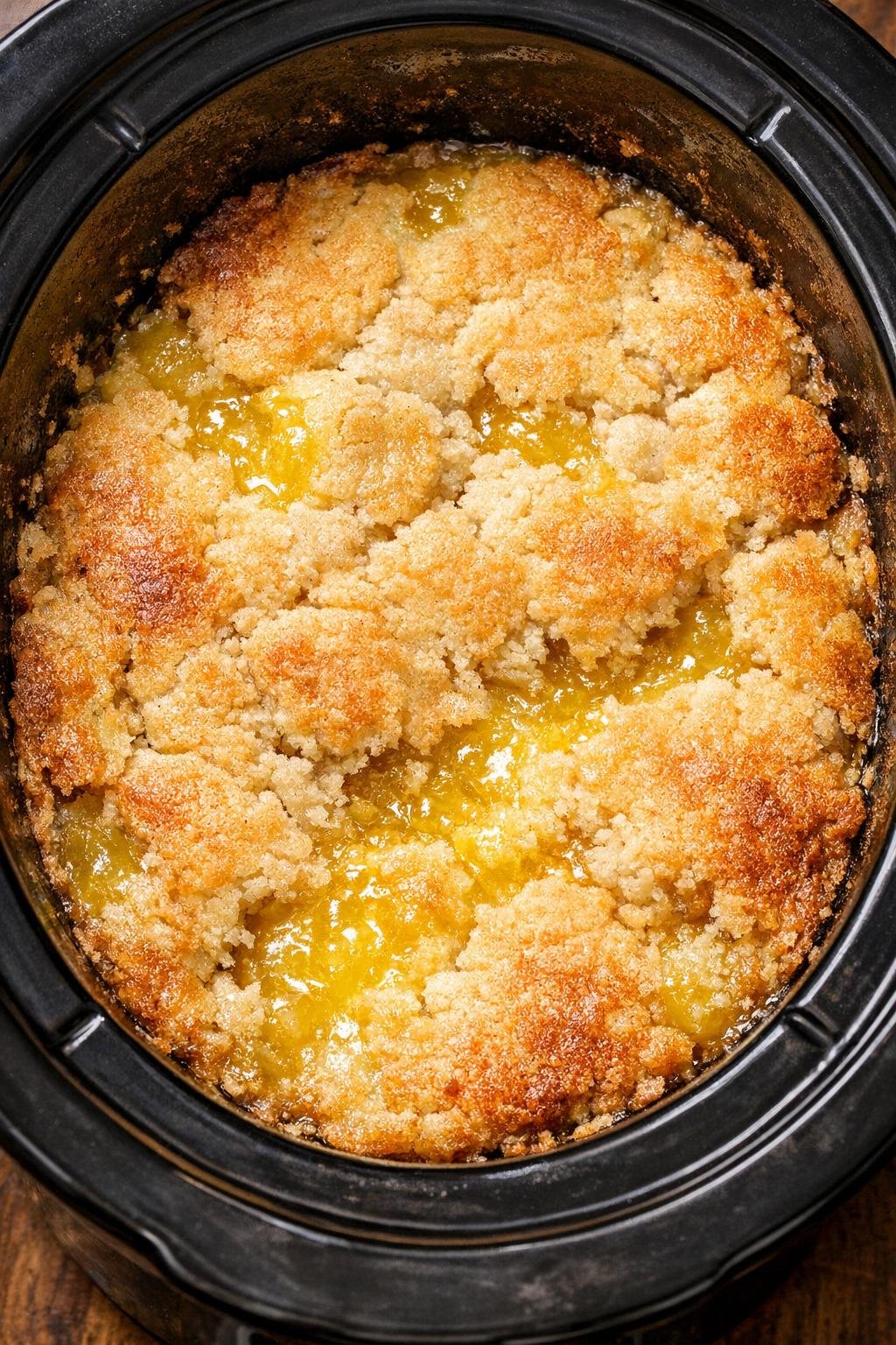 Cobbler nearly finished in the slow cooker