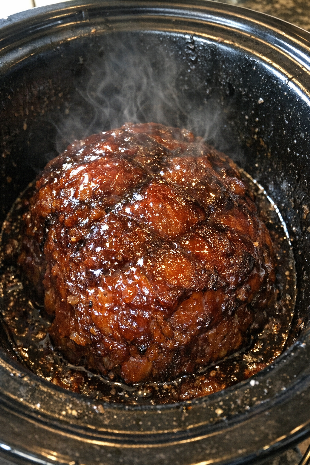 Slow cooker glazed ham roast