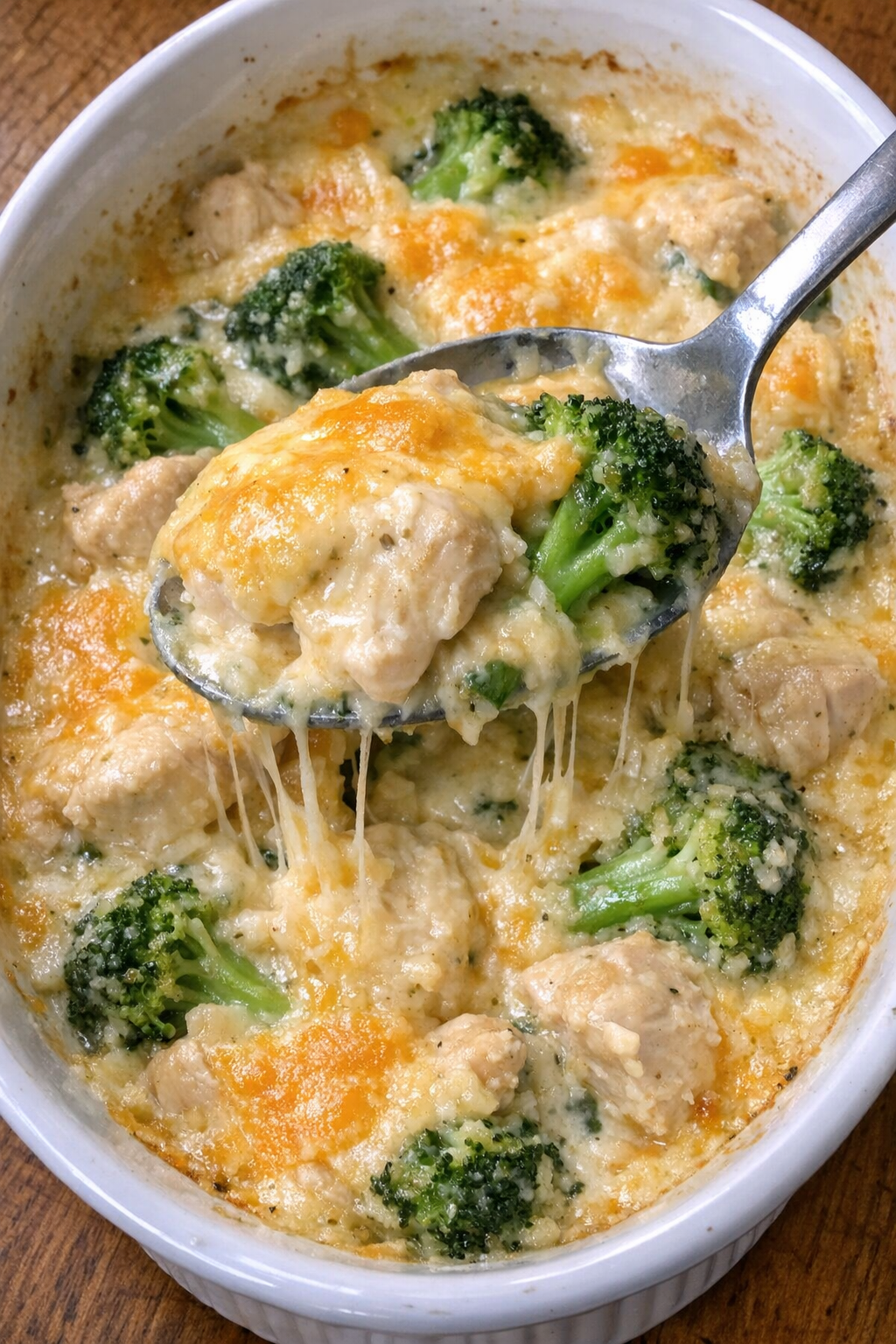 Finished chicken divan casserole