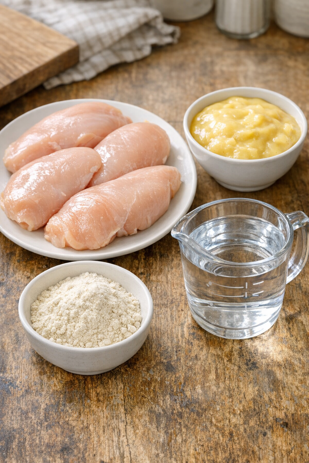 Main ingredients for country gravy chicken