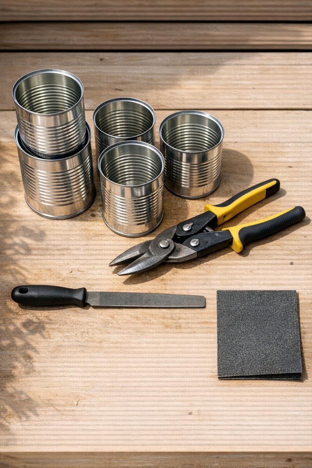 Materials for making slug and snail collars from soup cans
