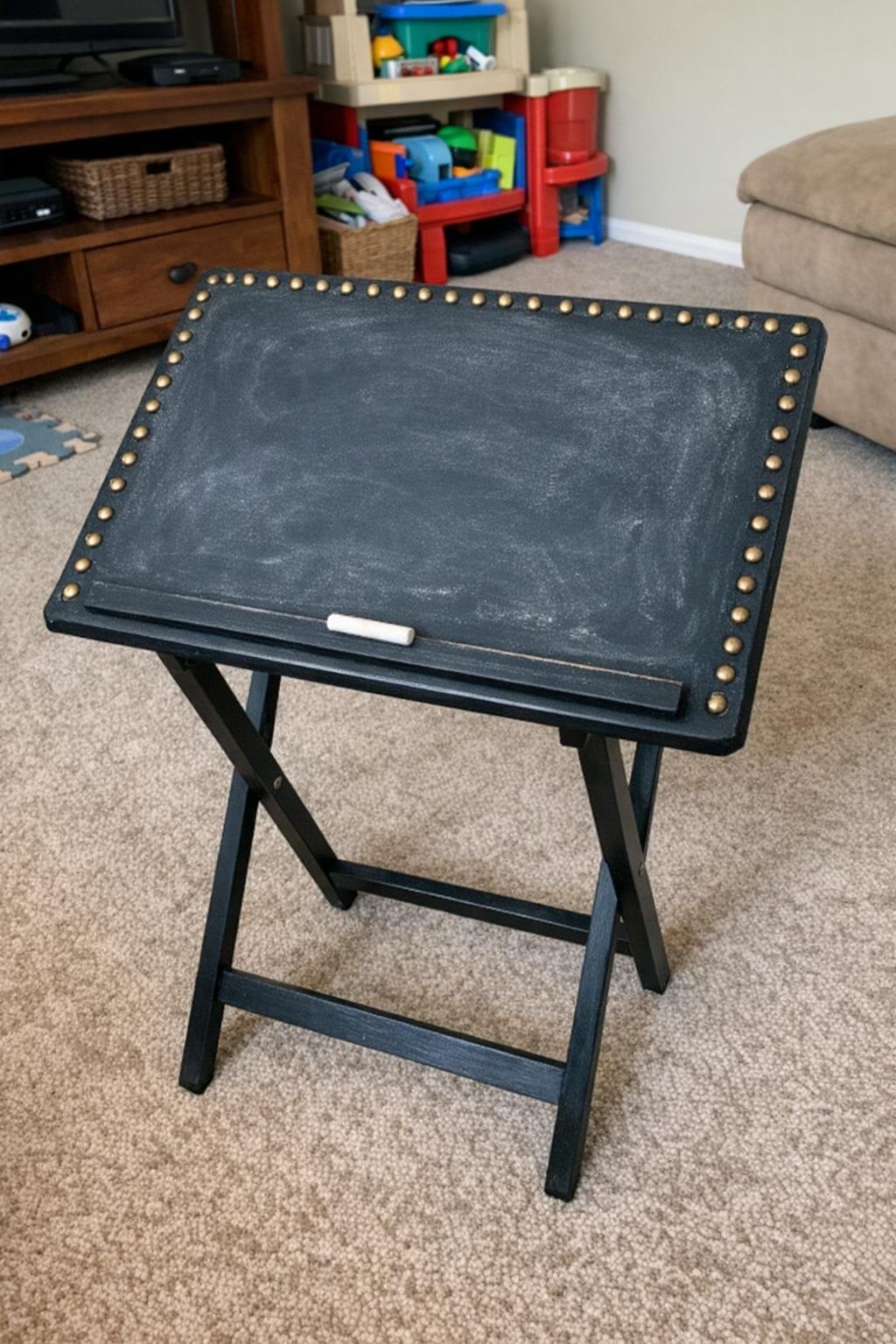 Chalkboard-top TV tray kids desk