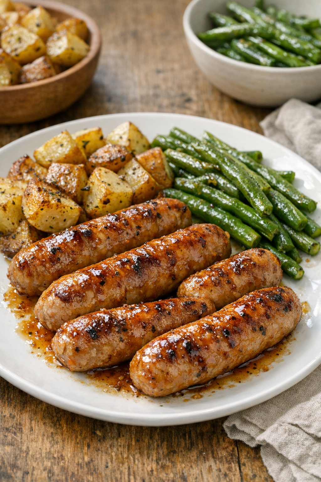 Finished roasted chicken sausage dinner