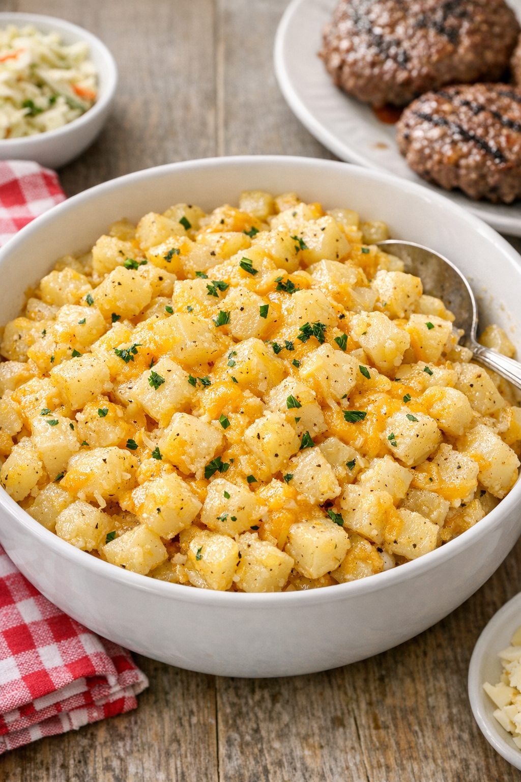 Finished slow cooker summer cookout potatoes