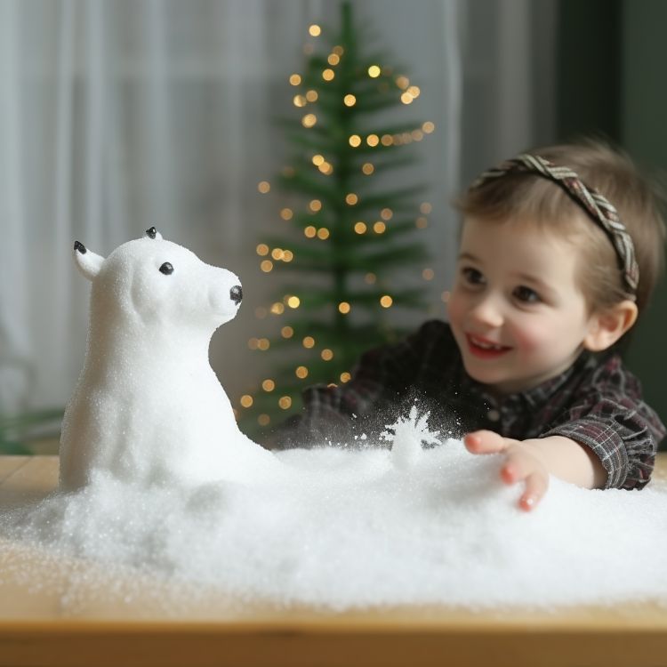 Everyone will love making and playing with this 2ingredient fake snow