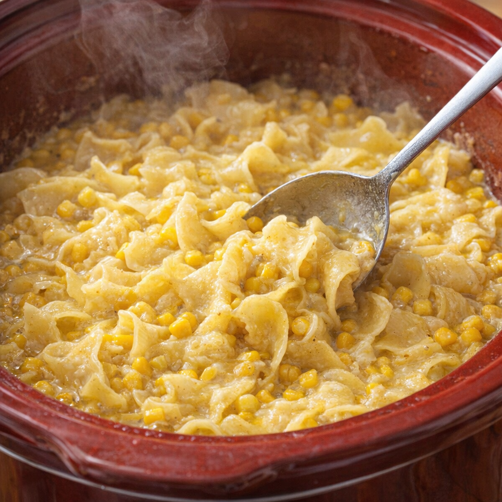 Slow cooker bake halfway stirred during cooking