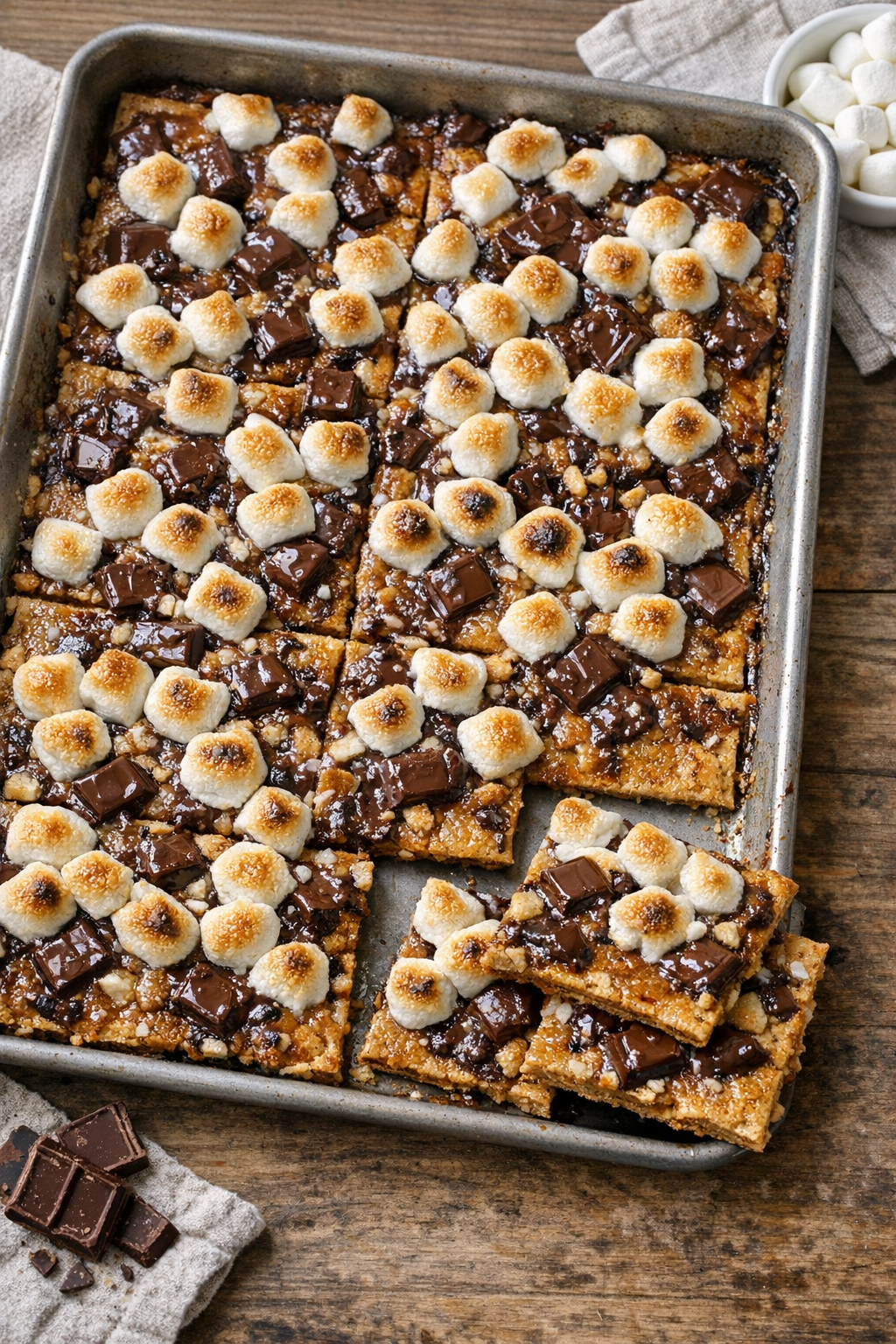 Finished baked graham cracker summer sweet on a sheet pan