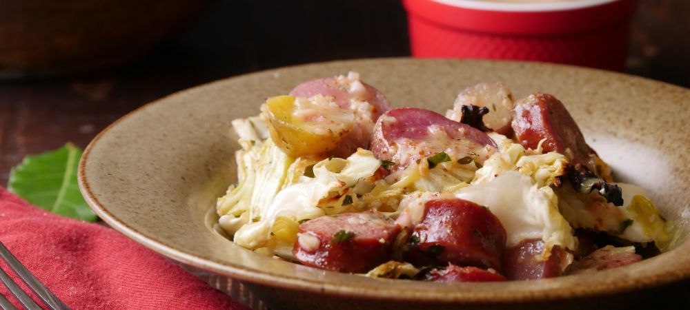 Simple, One-pan Sausage And Cabbage Dinner Recipe and Video