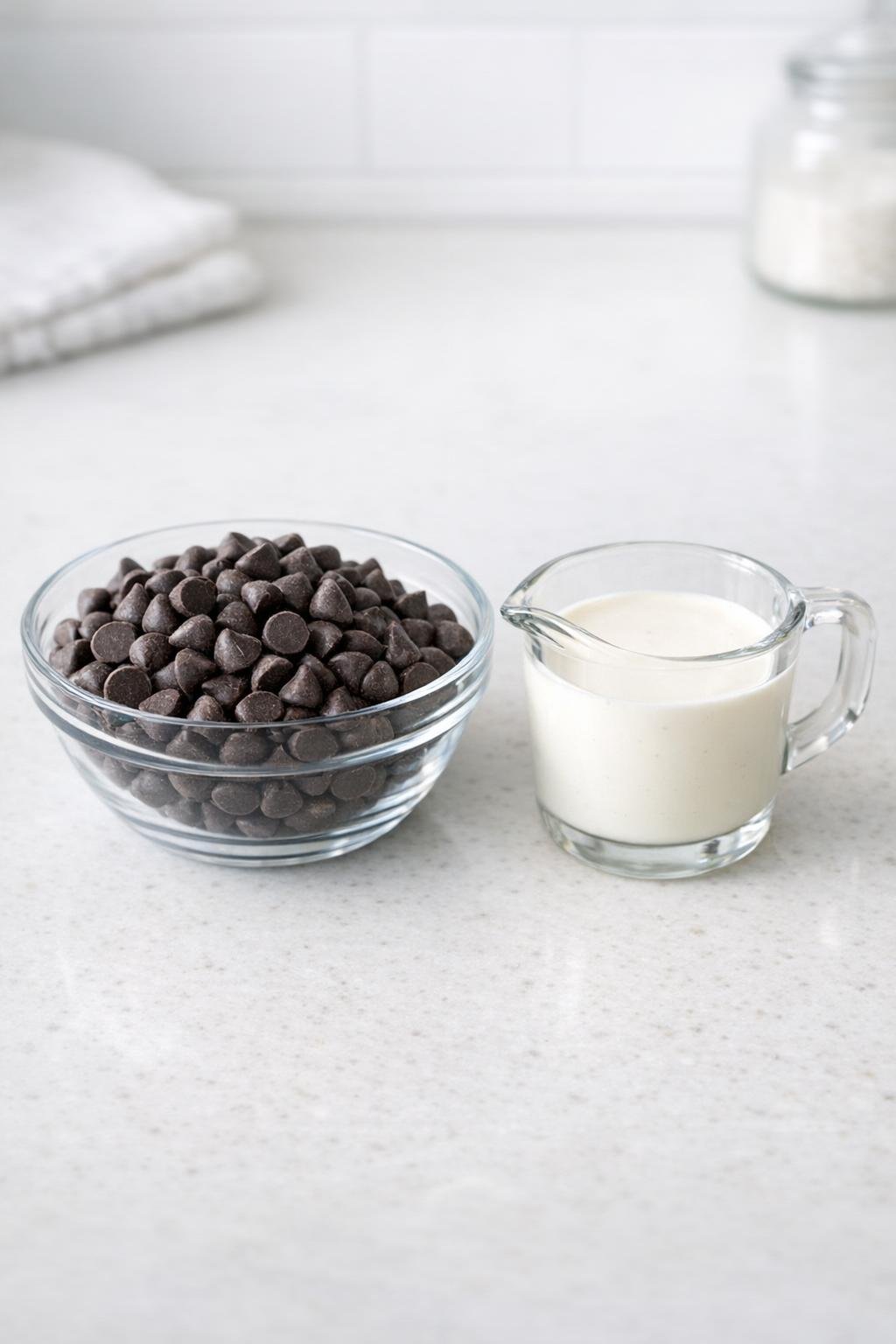 Chocolate and cream ingredients