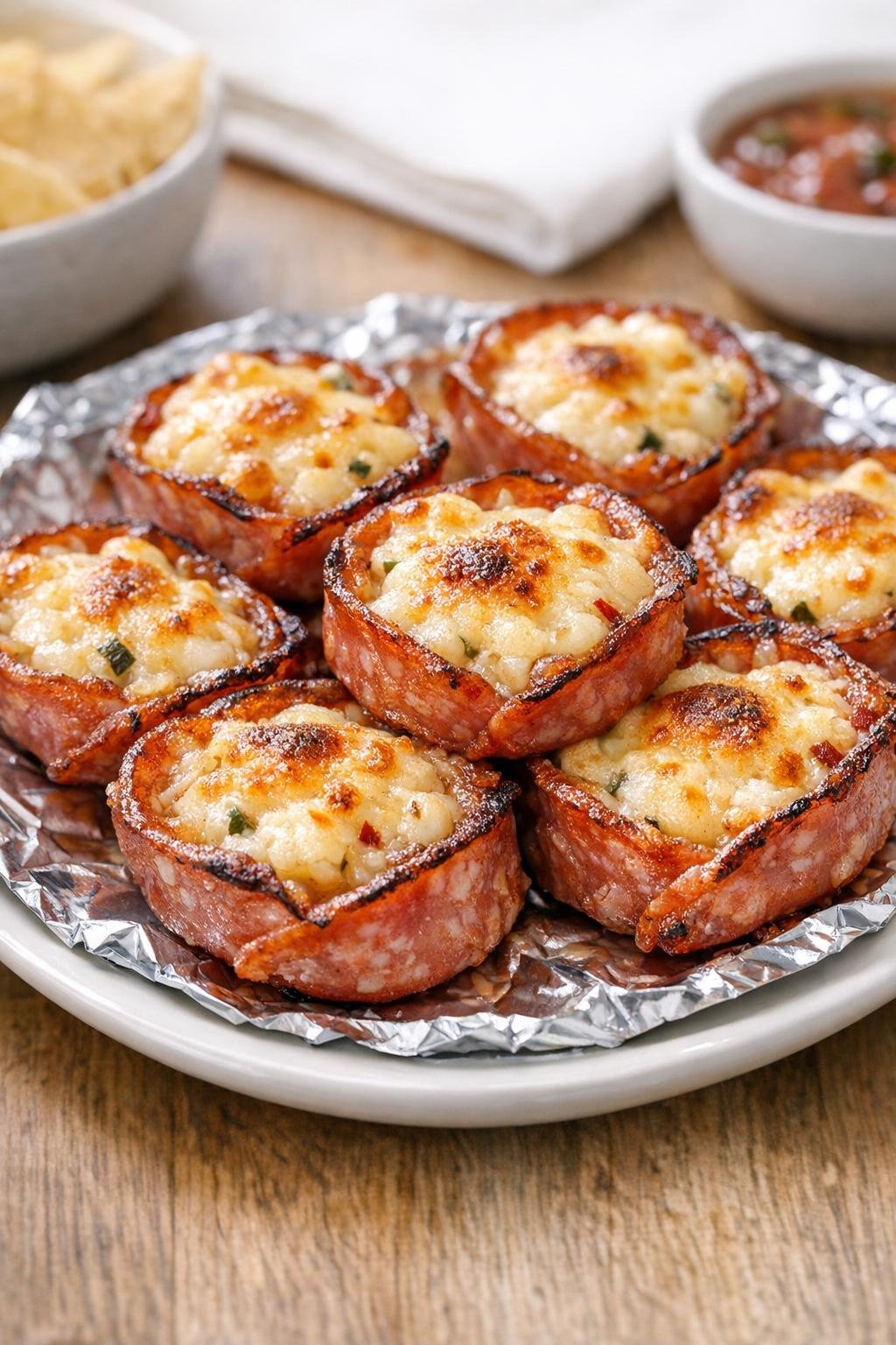 Kawałki salami z serem pepper jack