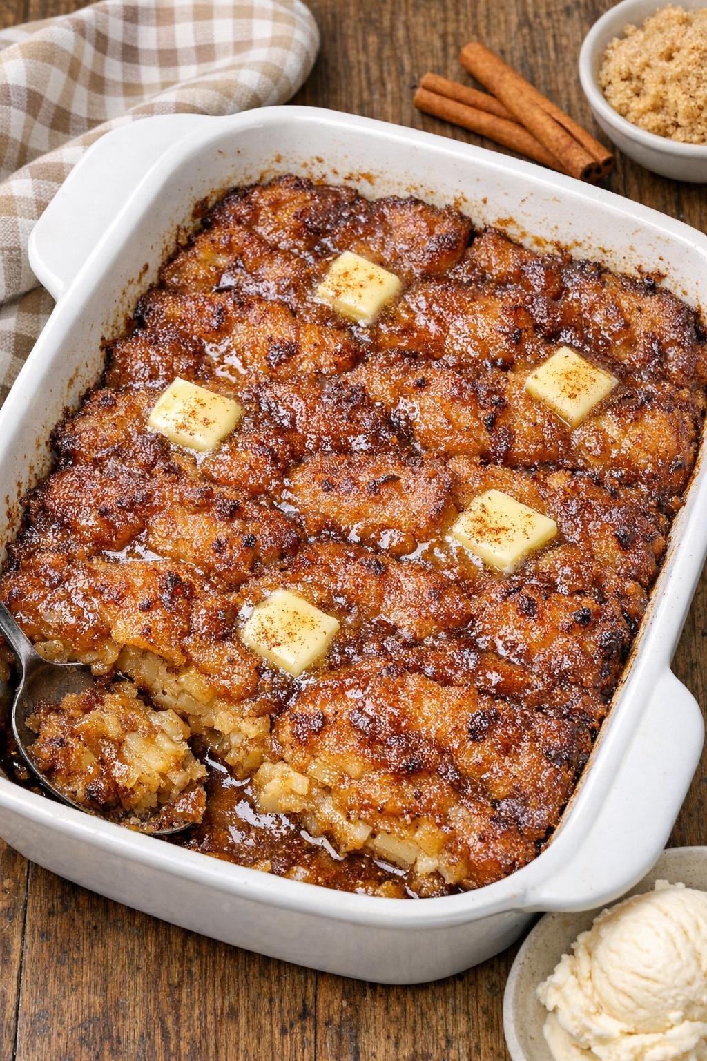 Finished hash brown autumn dessert bake