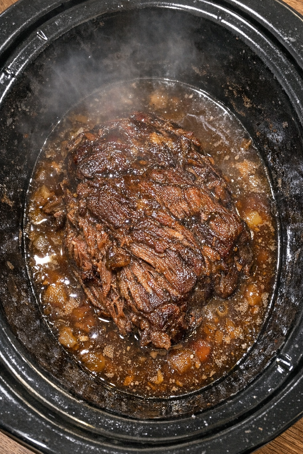 Finished slow cooker pot roast