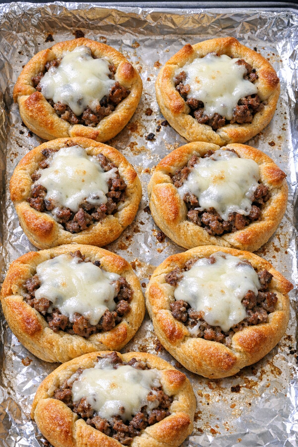 Oven baked beef crescent nests fresh from the oven