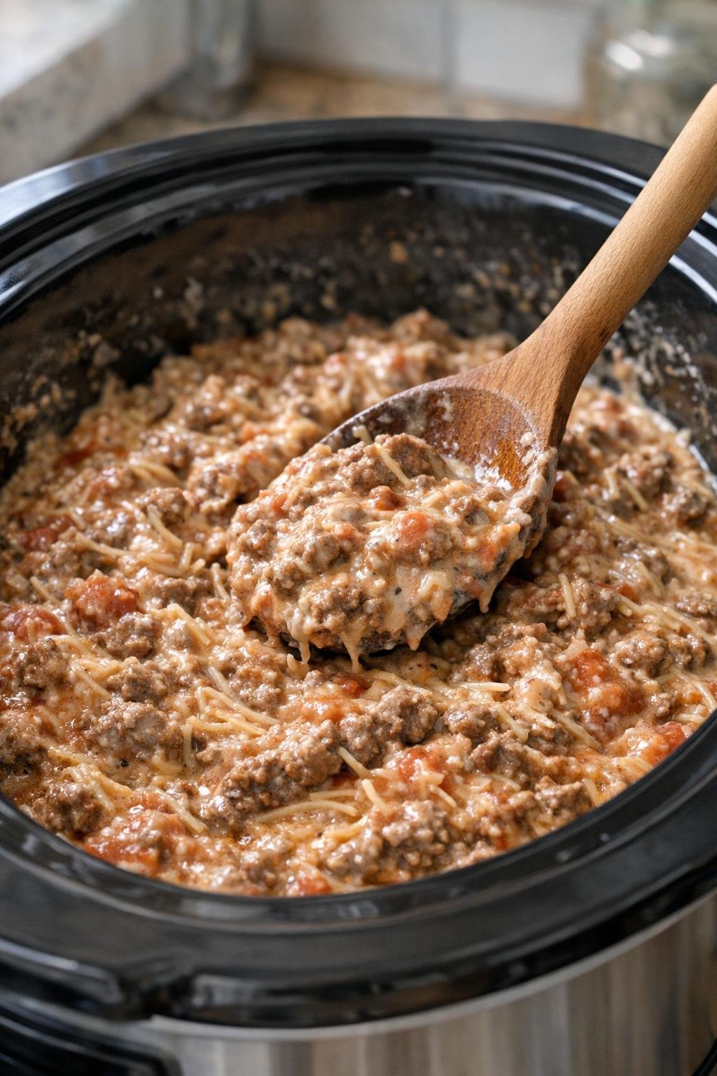 Vleessaus gemengd in de slowcooker