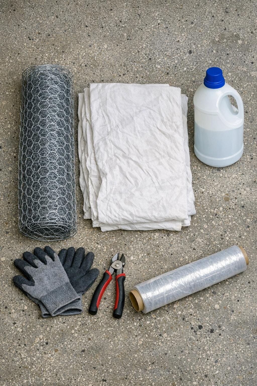 Materials for making a floating phantom bride laid out together