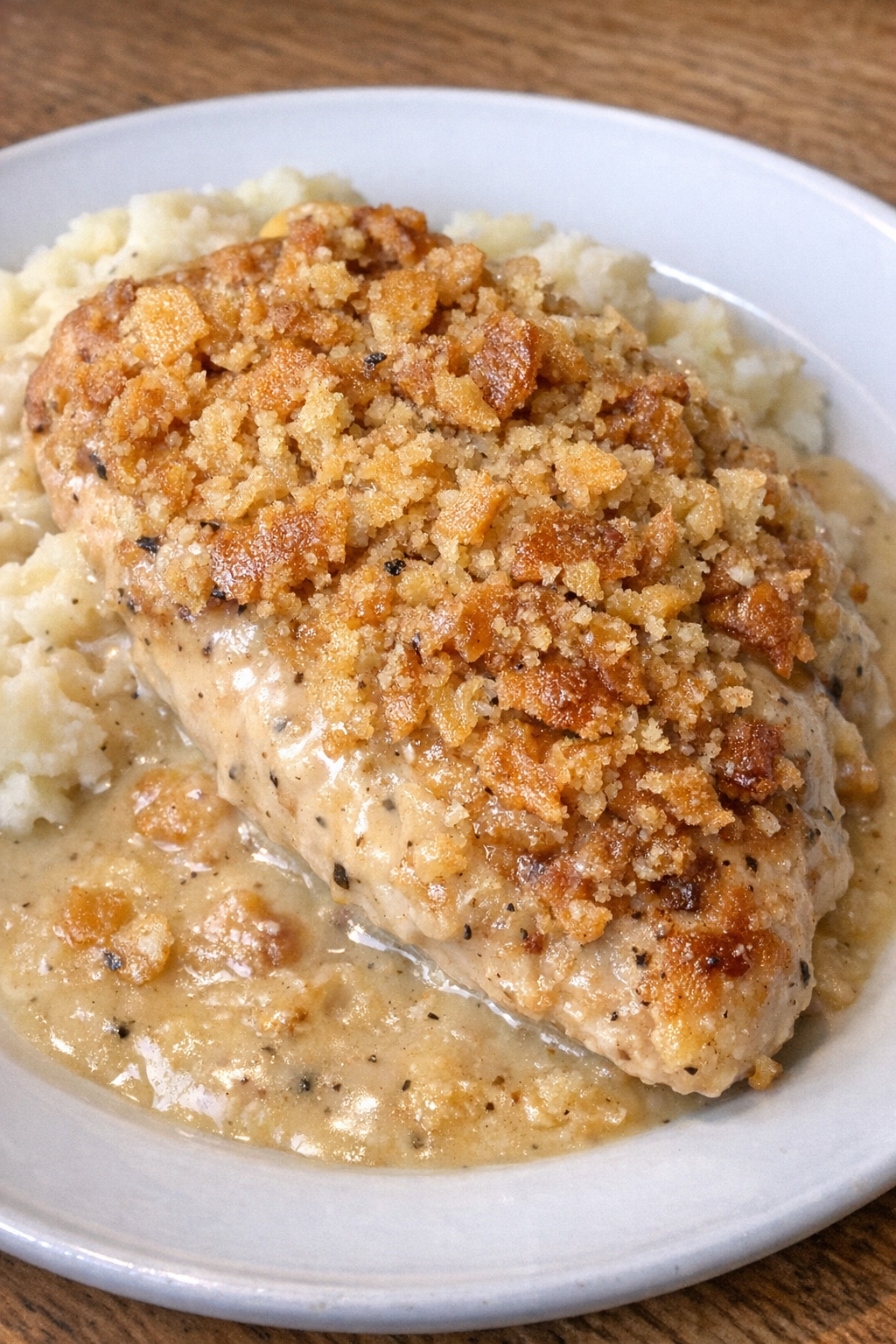 Slow cooker butter cracker chicken with gravy