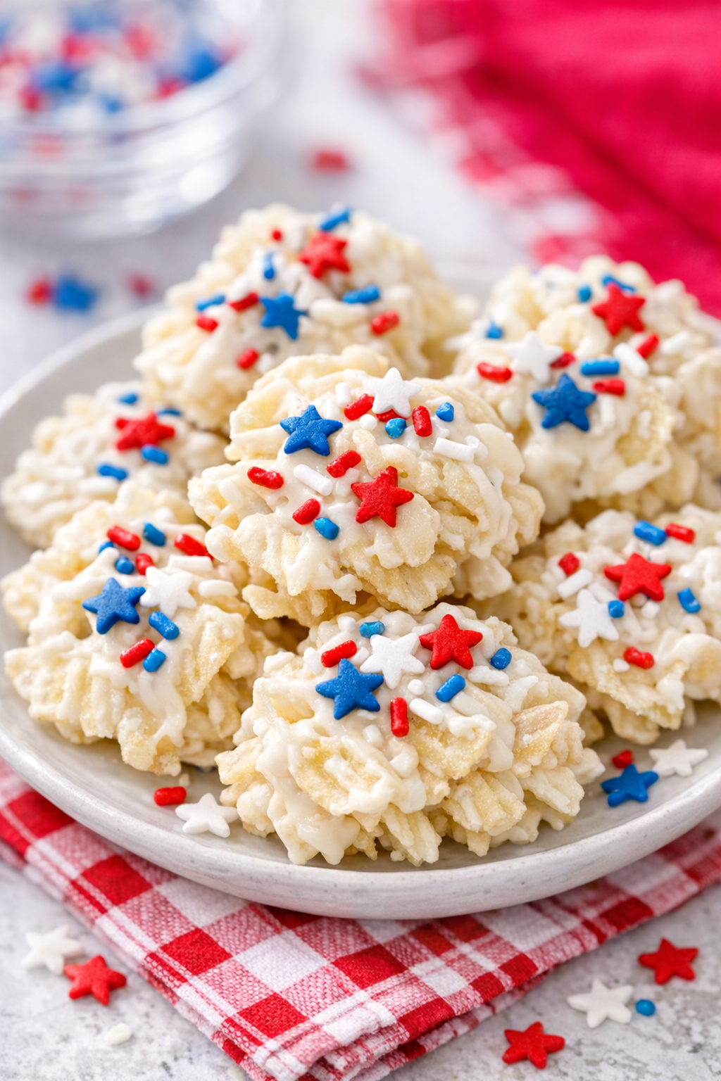 Potato chip treat with star sprinkles