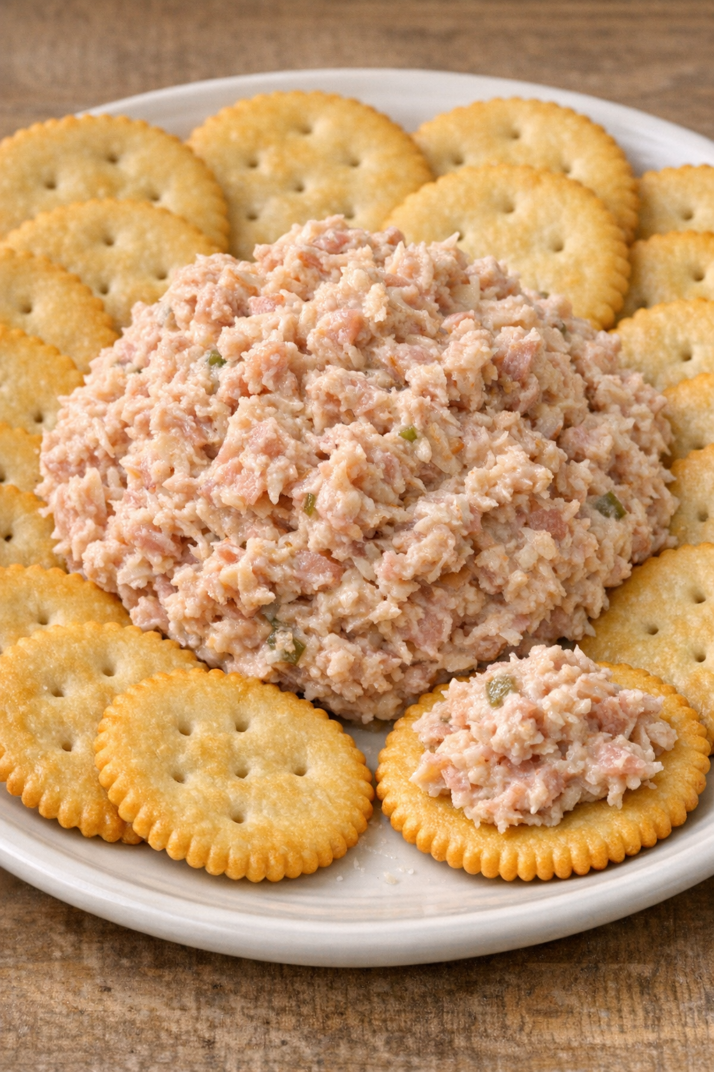 Southern 4-ingredient deviled ham spread with crackers