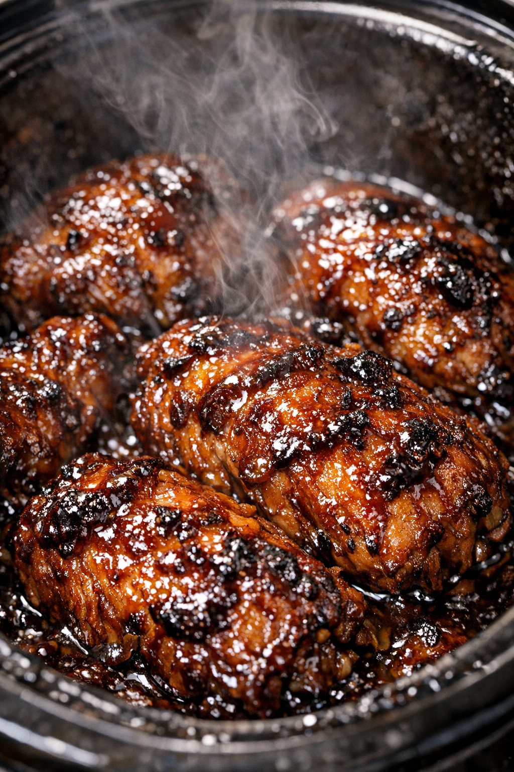 Slow cooker glazed fibrous protein