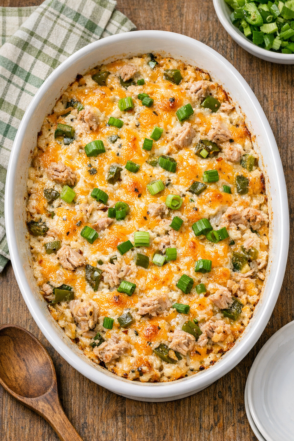 Finished baked jalapeno tuna casserole