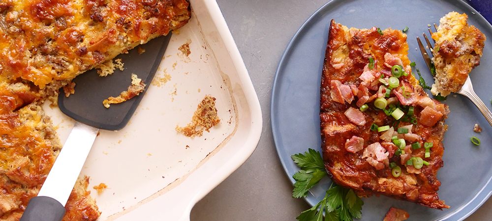 Pour Egg Mixture Over Sausage & Get Ready For The Best All-in-one Brunch Casserole Recipe and Video