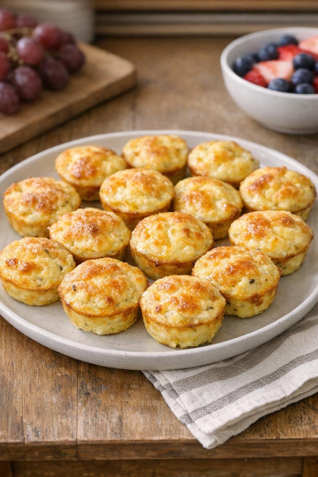 Finished egg bites on a platter