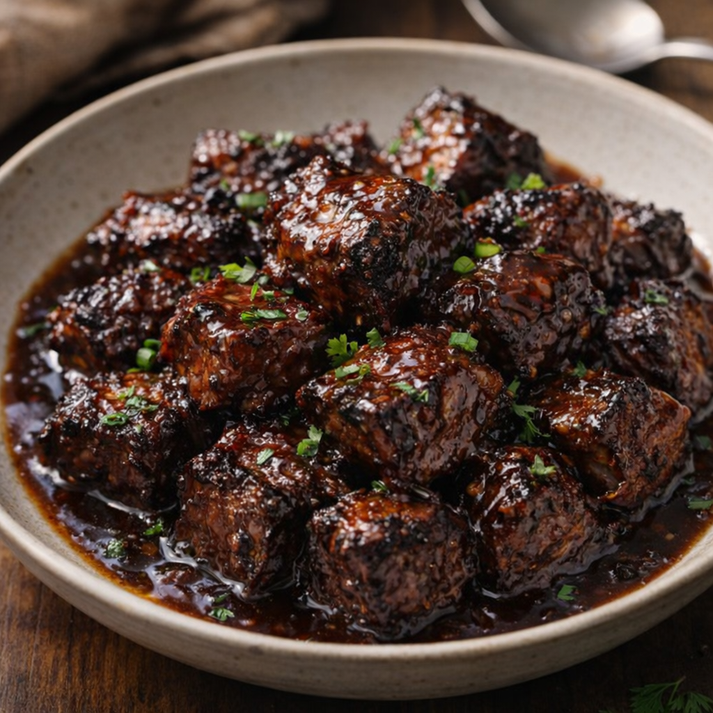 Finished burnt ends served in a bowl