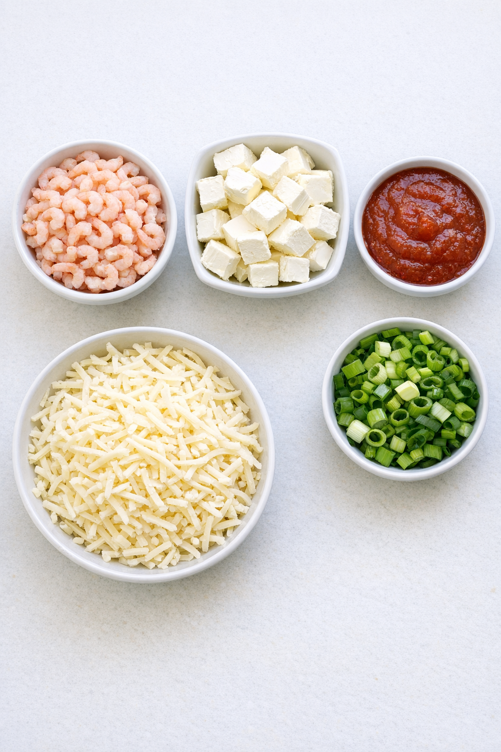 Measured ingredients for shrimp slow cooker recipe