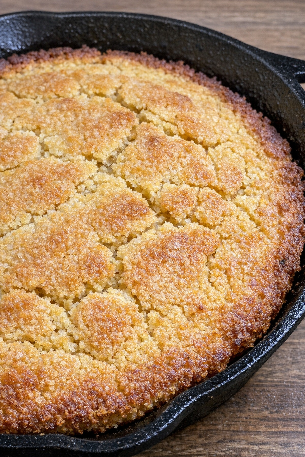 3-ingredient buttermilk cornbread in a cast iron skillet