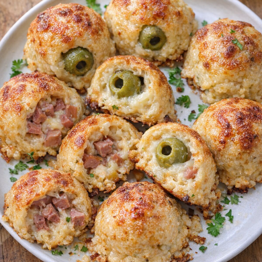 Cheese bombs made with olives and kid-friendly fillings