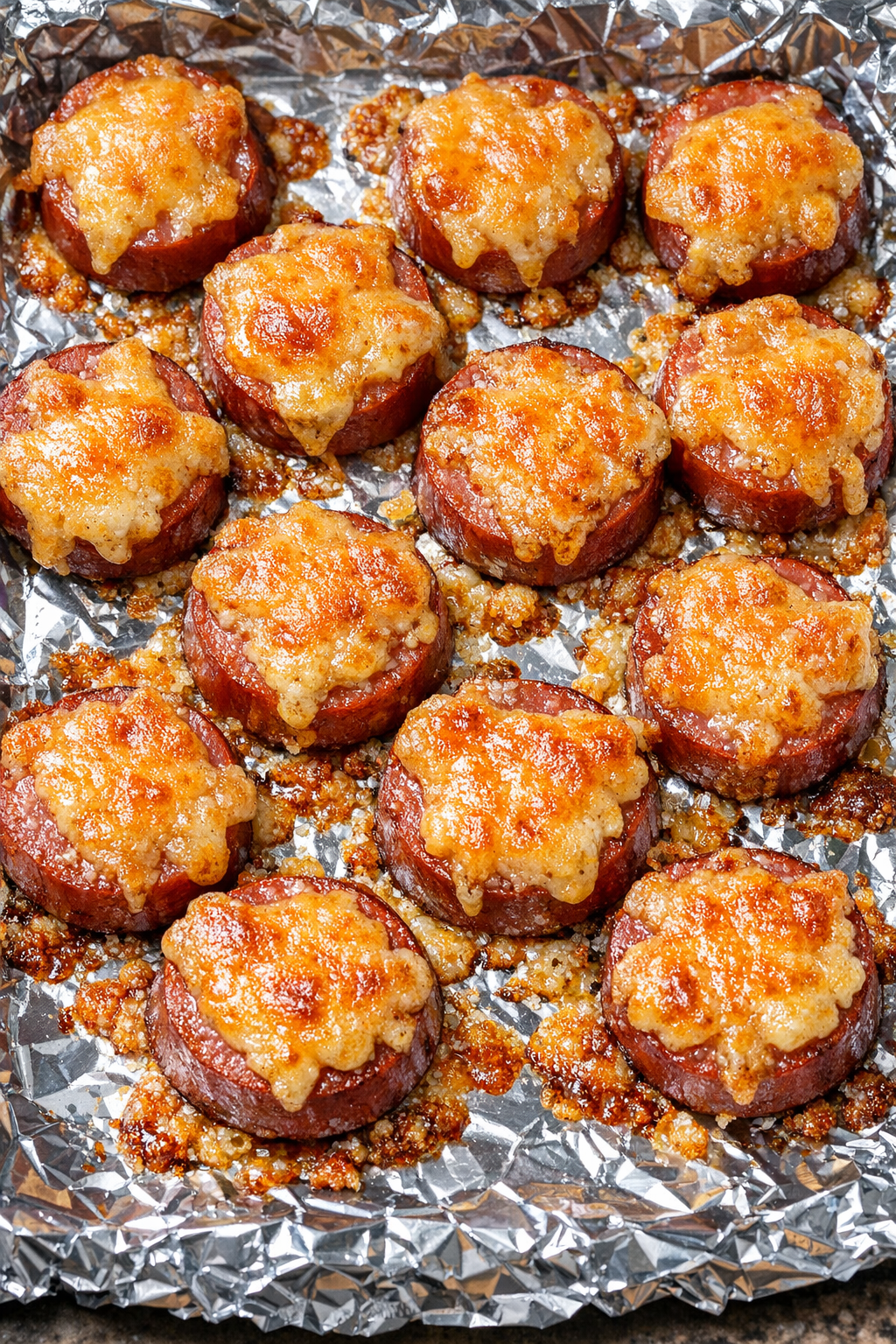 Low carb 3-ingredient hot dog cheddar bites fresh from the oven