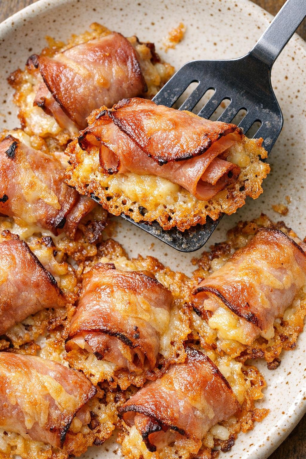 Low carb ham Hastings crisps on a ceramic platter