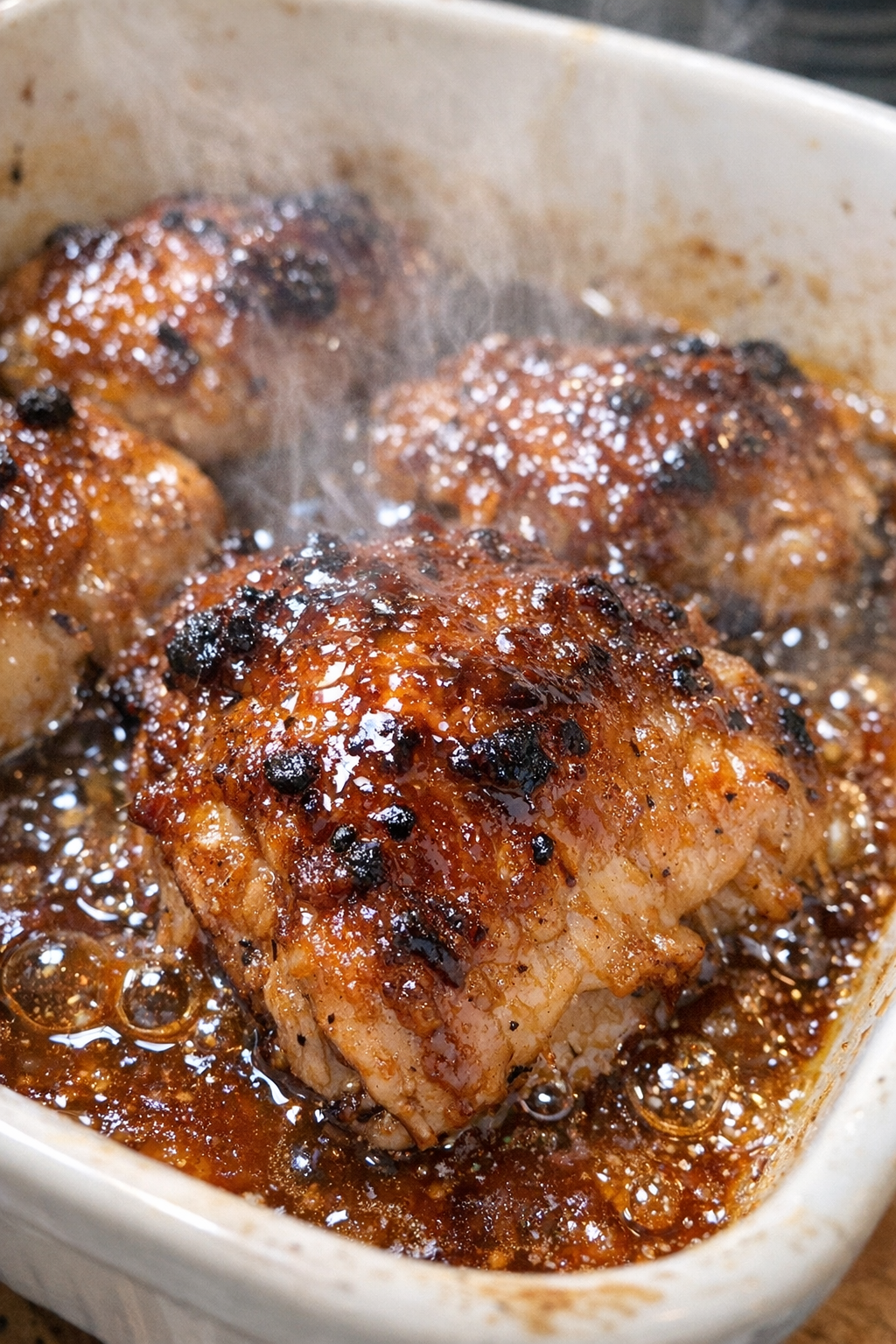 Sweet summer chicken baked in amber glaze