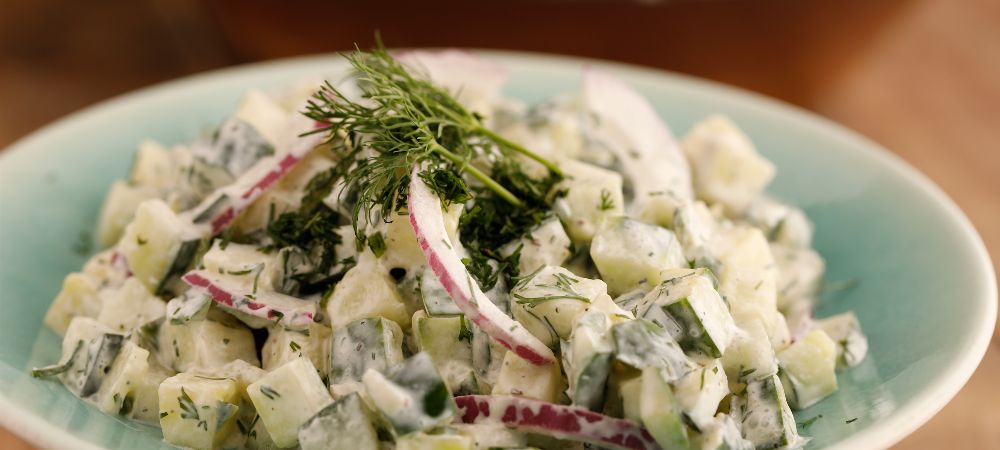 Low-carb Creamy Cucumber Salad Recipe and Video