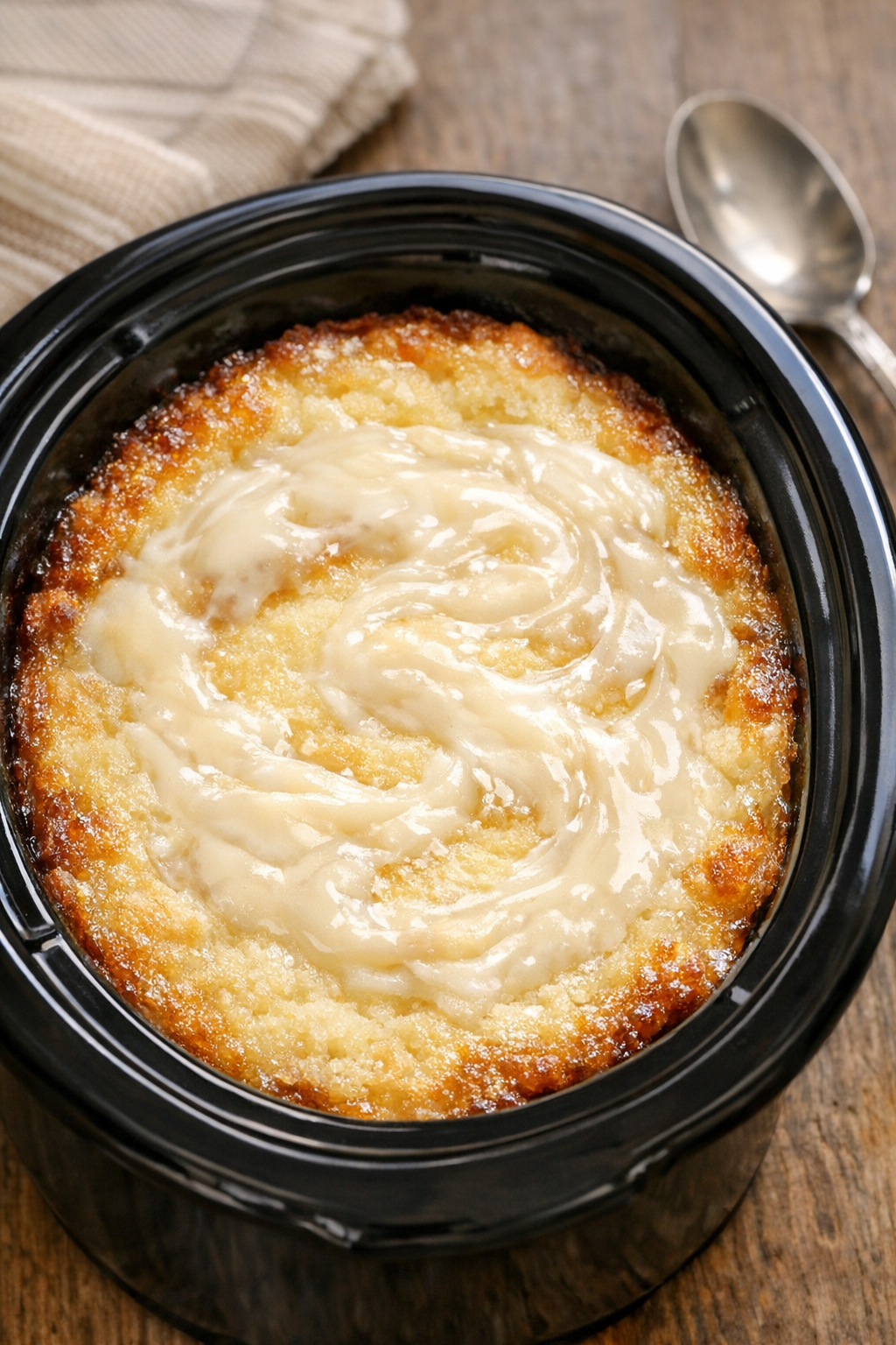 Finished August Sunshine dessert in slow cooker